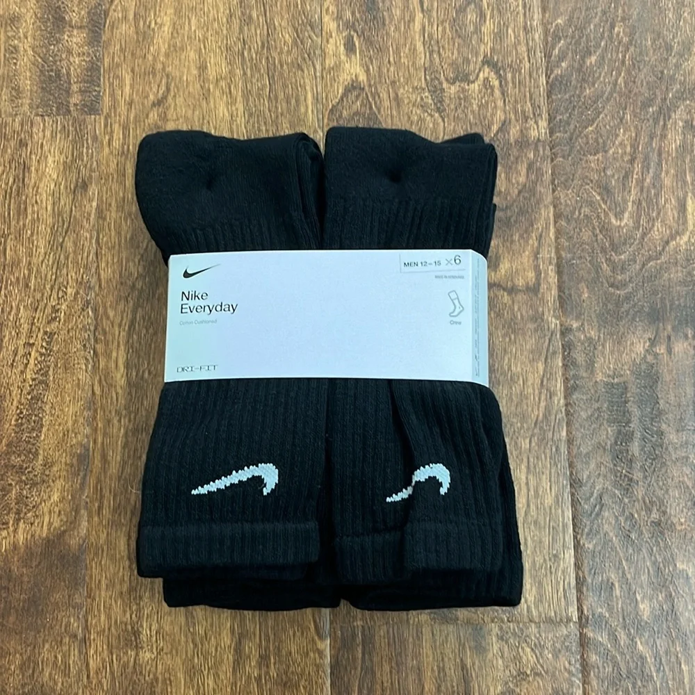 Nike Everyday Crew Cotton Cushioned Socks 6 Pack Size XL